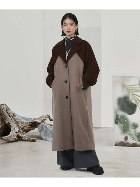 楽天市場】【SALE／50%OFF】(W)ウールバイカラータックコート HARE 
