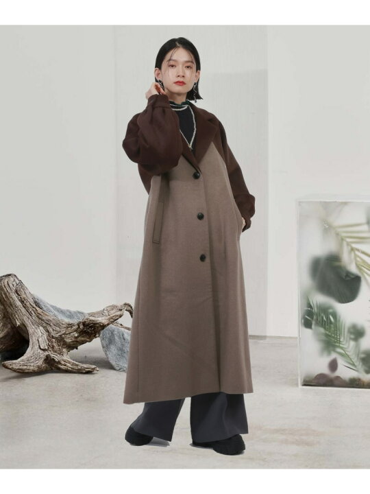 楽天市場】【SALE／50%OFF】(W)ウールバイカラータックコート HARE 