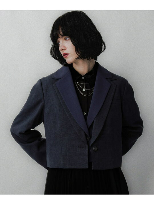 楽天市場】【SALE／47%OFF】チェックエリレイヤーショートジャケット 