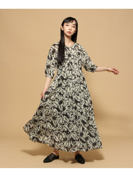 楽天市場 Rakuten Fashion W ボタニカルティアードopss Hare ハレ ワンピース シャツワンピース ブラック ベージュ 送料無料 Hare ハレ