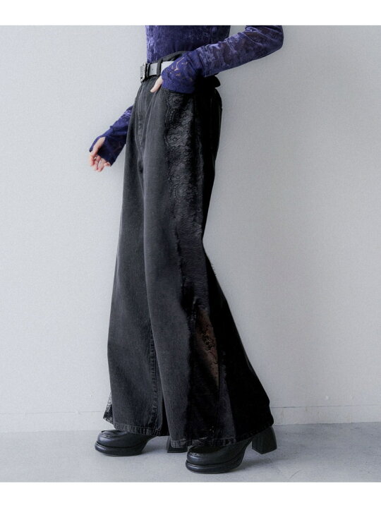 楽天市場】【SALE／40%OFF】サイドレースキリカエデニムパンツ HARE 
