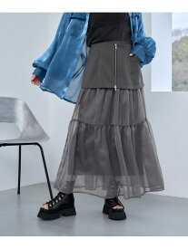 【LADIES】シアーデザインスカート HARE ハレ スカート ロング・マキシスカート グレー ブラック【送料無料】[Rakuten Fashion]