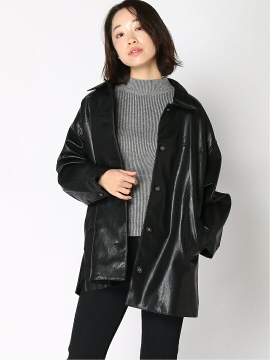 楽天市場】【SALE／50%OFF】【LADIES】シンセティックレザーシャツ 