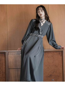 ジャガードキリカエカシュクールワンピース HARE ハレ ワンピース・ドレス ワンピース グレー ネイビー ブラック【送料無料】[Rakuten Fashion]