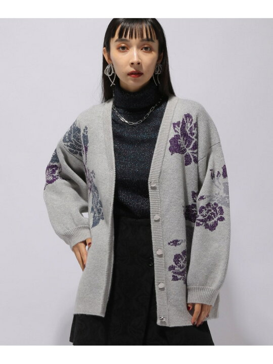 楽天市場】【SALE／19%OFF】ビッグフラワーラメニットカーディガン 