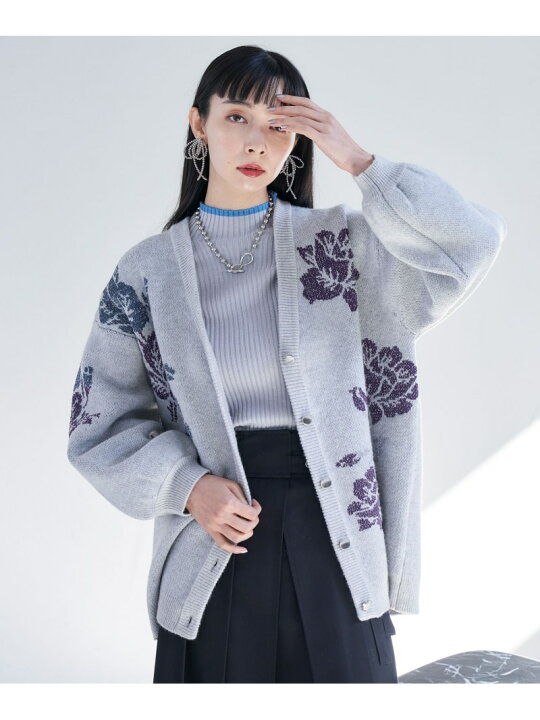 楽天市場】【SALE／19%OFF】ビッグフラワーラメニットカーディガン 