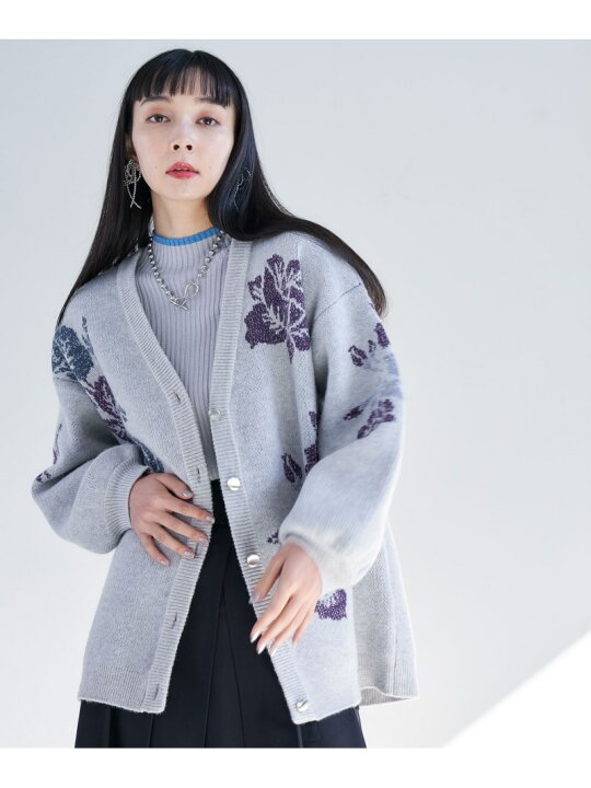 楽天市場】【SALE／19%OFF】ビッグフラワーラメニットカーディガン 