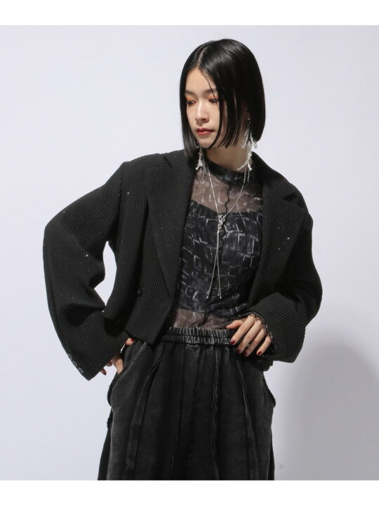 楽天市場】【SALE／23%OFF】カットプリーツラメショートジャケット 