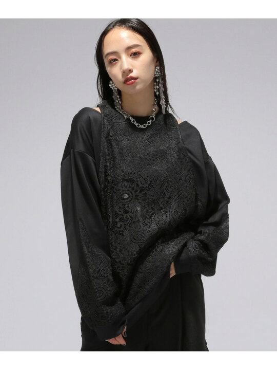 楽天市場】【SALE／22%OFF】レースレイヤードビッグスウェット HARE 