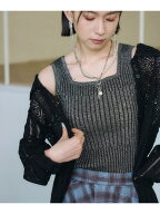 2WAYランダムリブラメタンクトップ HARE ハレ トップス その他のトップス ピンク シルバー ブラック パー…