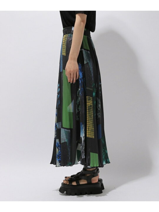 楽天市場】(W)フォトコラージュプリーツSK HARE ハレ スカート ロング 