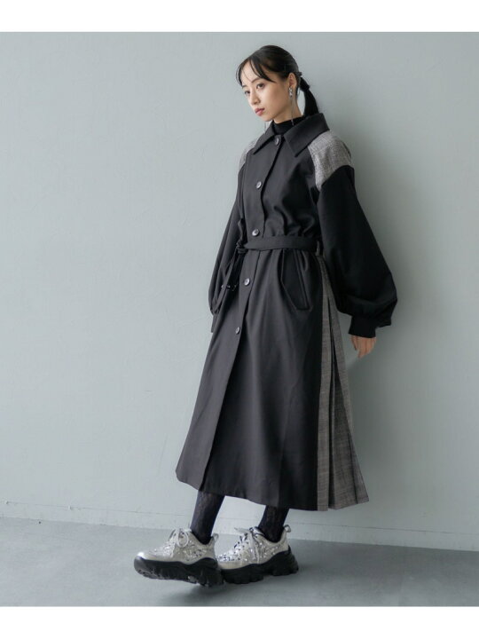 楽天市場】【SALE／16%OFF】チェックプリーツステンカラーコート HARE 