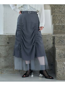 スソシアーギャザースカート HARE ハレ スカート ロング・マキシスカート グレー ブラック【送料無料】[Rakuten Fashion]