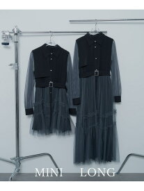 シアーチュールプリーツワンピース HARE ハレ ワンピース・ドレス チュニック ブラック ブルー イエロー【先行予約】*【送料無料】[Rakuten Fashion]