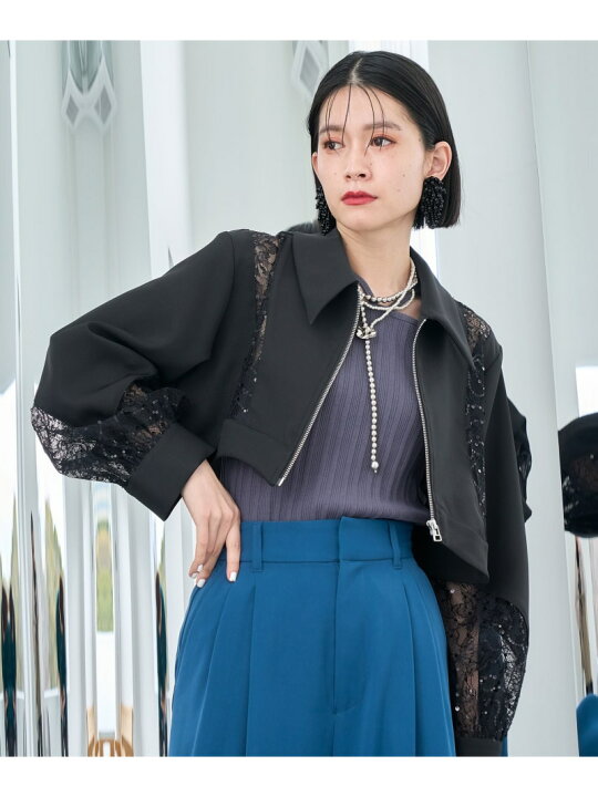 楽天市場】【SALE／35%OFF】スパンコールレースブルゾン HARE ハレ 