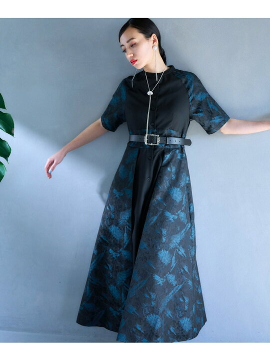 楽天市場】【SALE／21%OFF】ジャガードキリカエスタンドエリワンピース 