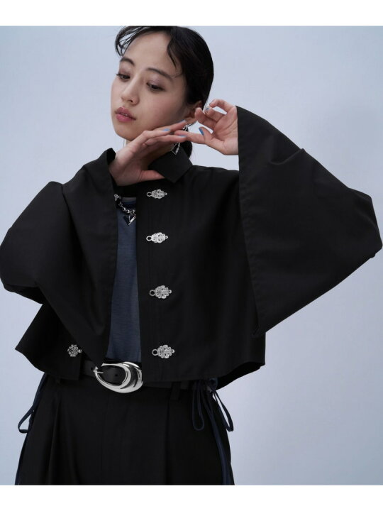 極美品✨ HARE ビジュー襟シャツ 黒 モード 韓国系 地雷系 高見え