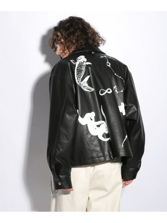 楽天市場】【SALE／22%OFF】【CHiNPAN×HARE】プリントレザーブルゾン 