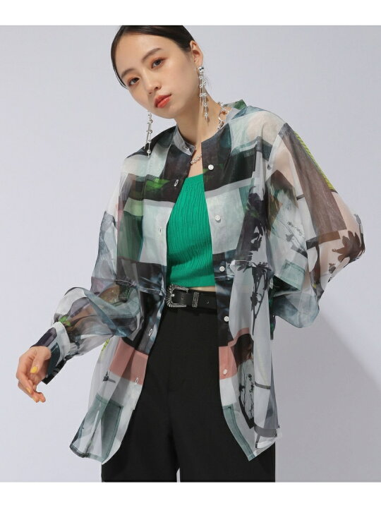 楽天市場】(W)フォトコラージュシアーSHLS HARE ハレ トップス シャツ 