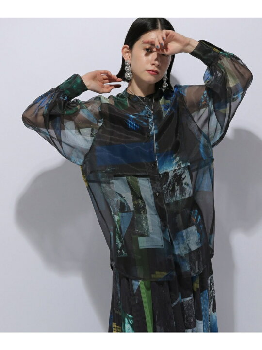 楽天市場】(W)フォトコラージュシアーSHLS HARE ハレ トップス シャツ 