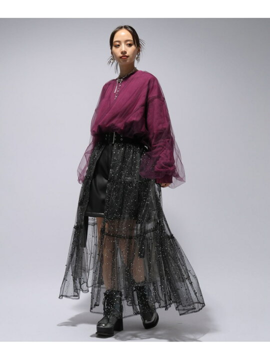 楽天市場】【SALE／35%OFF】チュールレイヤードビッグスウェット HARE 