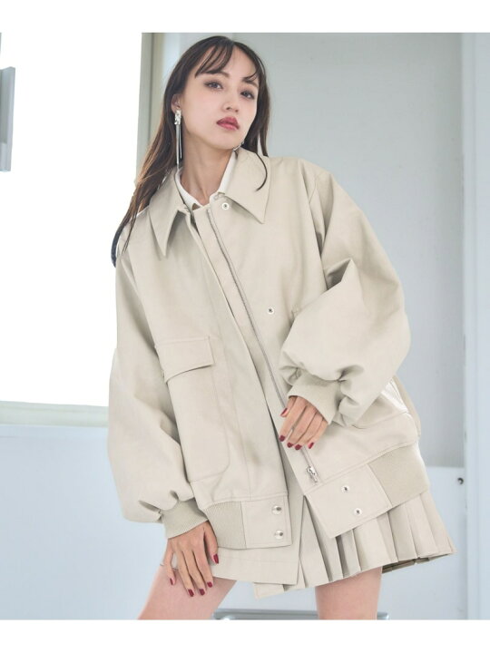 楽天市場】【SALE／16%OFF】フェイクレザーステンミドルブルゾン HARE 