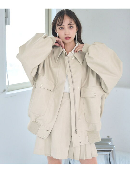 楽天市場】【SALE／16%OFF】フェイクレザーステンミドルブルゾン HARE 