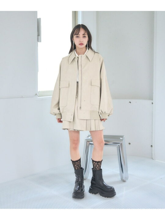 楽天市場】【SALE／16%OFF】フェイクレザーステンミドルブルゾン HARE 