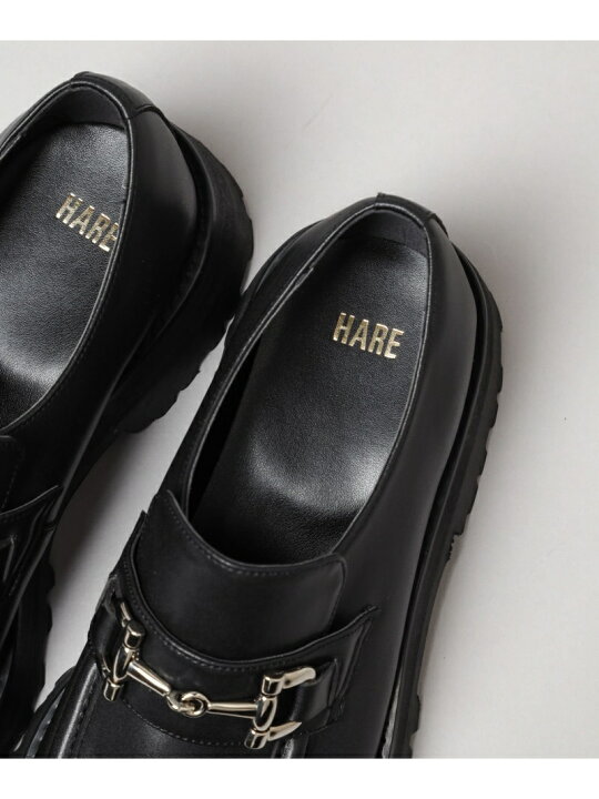 HARE DADローファー ブラック M Lee 黒 レザー ローファー HARE ハレ 