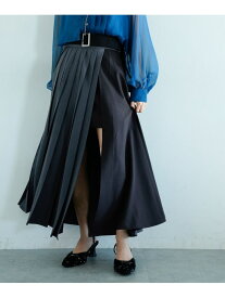 アシメプリーツスリットスカート HARE ハレ スカート ロング・マキシスカート ブラック グレー【送料無料】[Rakuten Fashion]