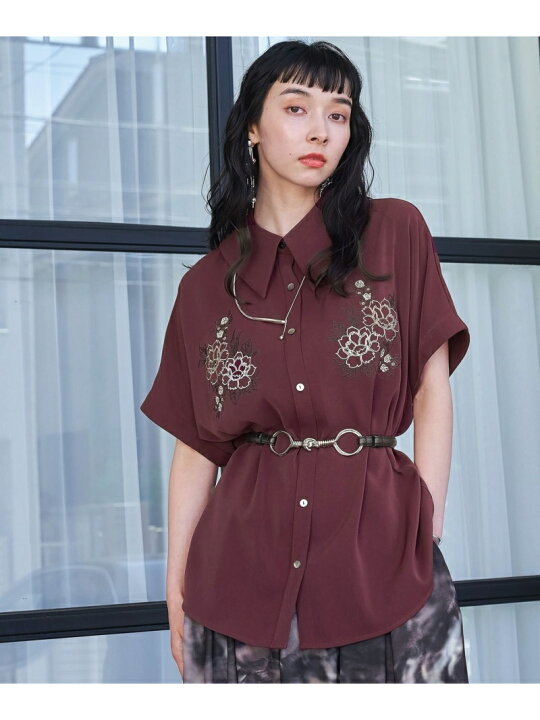楽天市場】(W)トロミシシュウシャツSS HARE ハレ トップス シャツ 