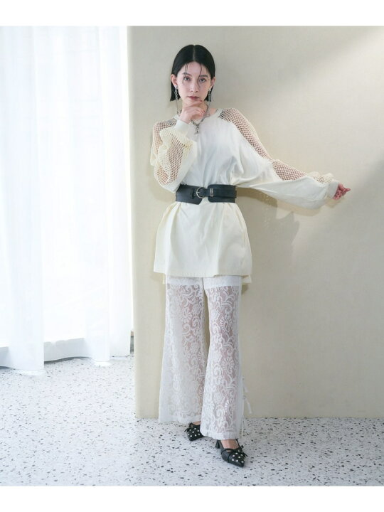 楽天市場】【SALE／31%OFF】レーススリットデザインパンツ HARE ハレ 