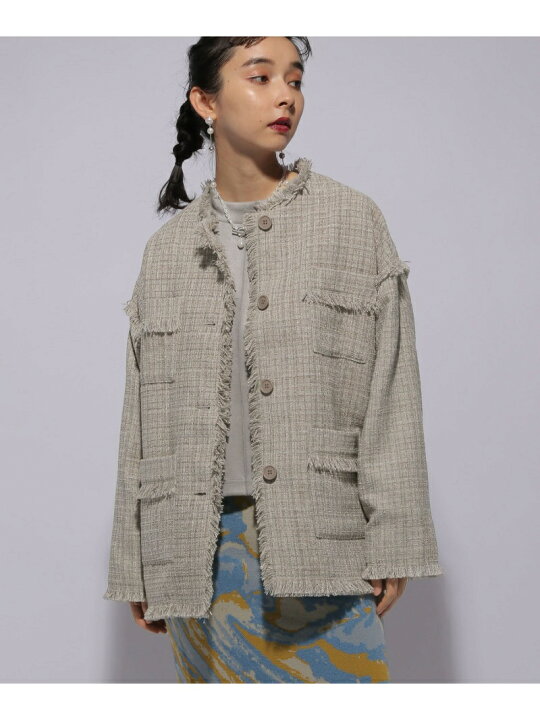 楽天市場】【SALE／40%OFF】(W)フリンジツイードブルゾン HARE ハレ 