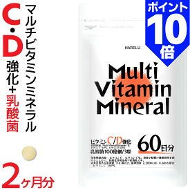 ＼ポイント10倍 16日迄／マルチビタミン マルチミネラル 2ヶ月分 マルチビタミンミネラル サプリメント ビタミンA ビタミンB ビタミンC 葉酸 ビオチン ミネラル 鉄 亜鉛 カルシウム マグネシウム 銅 ヨウ素 酵母