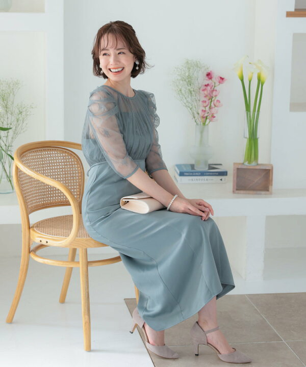 楽天市場】パーティードレス 結婚式 きれいめ 総レースボレロ付き後ろ 