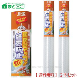 窓ガラス結露防止シート水貼り 最高の結露防止効果 7mm厚X90cmX180cm 2本【送料込】一部除く カンタン水貼り 断熱シート　暖房効果アップ ニトムズ E1590×2