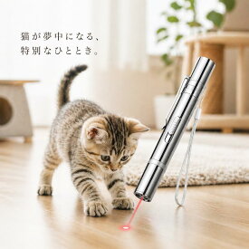 ★＼猫、完全にハマる／★ 猫おもちゃ LEDポインター 【ハレゾラTBP公式店】 猫 おもちゃ レーザー 猫じゃらし LEDポインター 運動不足解消 ストレス解消 室内遊び USB充電 安全設計 静音 ペット用品 持ち運び便利 ポケットサイズ 飽きない 夢中になる プレゼント