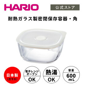 【公式ショップ】HARIO 耐熱ガラス製 密閉保存容器 ・ 角600　HARIO ハリオ 公式 密閉 耐熱ガラス ガラス