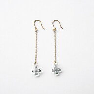 【公式ショップ】HARIO　Lampwork Factory　イイダ傘店 アジサイ （グレー） ピアス ニッケルフリー