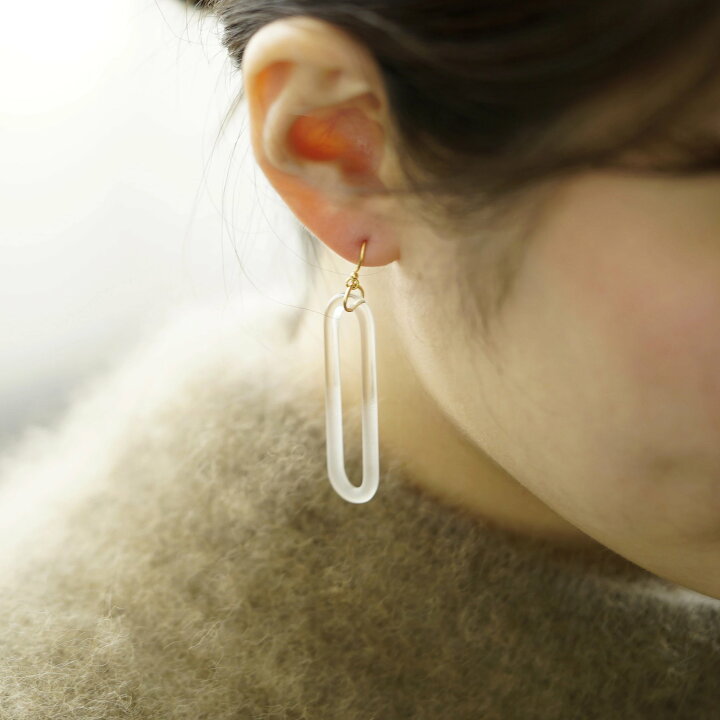 楽天市場 公式ショップ Hario ピアス エリプス Hario ハリオ ガラス アクセサリー かわいい フロスト Hario 公式netshop楽天市場店