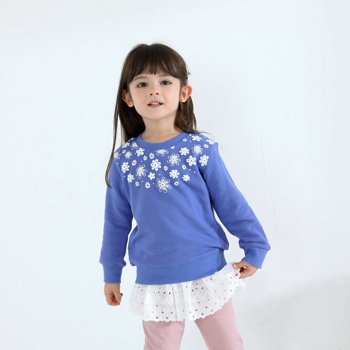 楽天市場 裏毛 キッズ トレーナー 女の子 子供 長そで 長袖 カットソー トップス ロングtシャツ キッズ服 子供服 可愛い 秋冬 綿100 90cm 100cm 110cm 1cm 130cm 子ども 花柄 ベビー ジュニア スウェット H Oy