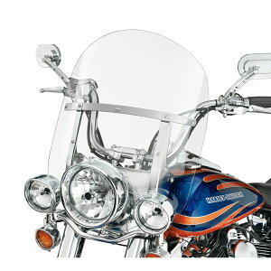 y57061-09zn[[@H-Df^b`uELOTCYEEChV[h^ FL\teCp^|bVu[X King-Size H-D Detachables Windshield for FL Softail Models - 18 in. Clear Polished Braces^EV