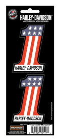【ハーレー純正】ハーレーダビッドソン #1 レッド ホワイト ブルー 2ピース ホログラフィックデカール CG99117