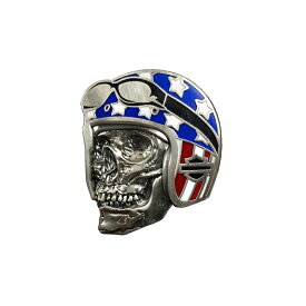 【ハーレー純正】ハーレーダビッドソン バイカースカルフラッグピンバッジ 8009069