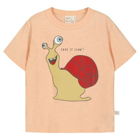 MAINIO オーガニックコットン キッズTシャツ Slower | オーガニック コットン 綿 ナチュラル ギフト プレゼント 半袖 子供服 運動 スポーツ 男女兼用 ユニセックス 敏感肌 プリント カットソー [M便 1/2]