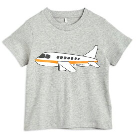 MINI RODINI オーガニックコットン キッズTシャツ(半袖) AIRPLANE | オーガニック コットン 半袖 カットソー Tシャツ 乗り物 飛行機 プレゼント ギフト 春 夏 兄弟 姉妹 お揃い リンクコーデ GOTS 敏感肌 [M便 1/2]