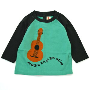 Nadadelazos(ナダデラゾス) オーガニックコットン ベビーTシャツ(長袖) Music Keeps You Alive | 赤ちゃん 長袖 男の子 女の子 子供服 綿100% こども トップス プレゼント ナチュラル 服 カジュアルお