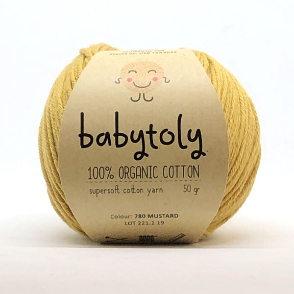 Babytoly オーガニックコットン Supersoft Cotton yarn 50g Mustard | ベビートリィ オーガニック コットン  100％ 毛糸 手編み 編み物 手芸 けいと 綿 GOTS ベビー服 子供服 あみぐるみ おもちゃ やわらか 合細 中細 |