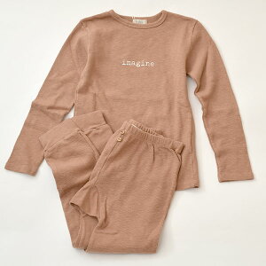 buho オーガニックコットン キッズ ソフトリブホームセット(長袖) | オーガニック コットン キッズ ウエア パジャマ 部屋着 ルームウェア ナイトウェア 長袖 リブ 誕生祝い ギフト プレゼント