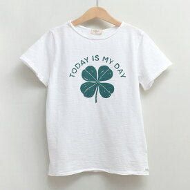 buho オーガニックコットン キッズスラブ半袖TシャツTODAY | オーガニック コットン 綿 ナチュラル 半袖 夏 春 薄手 子ども服 Tシャツ ニュアンスカラートップス クローバー ゆったり ユニセックス おしゃれ カットソー [M便 1/1]